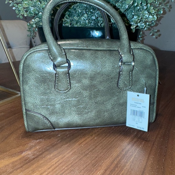 Michael Kors Thompson XS Distressed Convertible Satchel – Olive Green – NEW - Picture 7 of 7